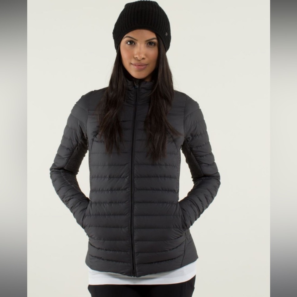 LULULEMON Fluff Off Jacket in Black/Heathered Herringbone Heathered Black Black